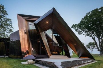 Desain rumah unik geometris dengan sudut tidak beraturan 