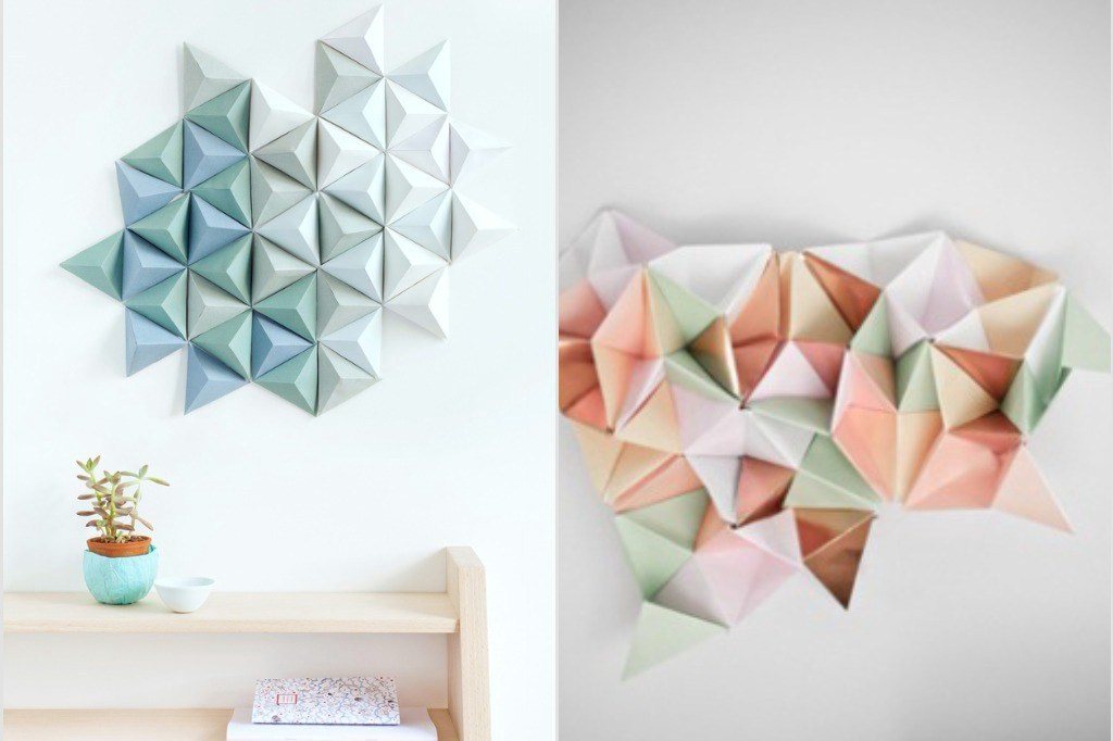 Membuat hiasan dinding kamar dari kertas origami berbentuk 