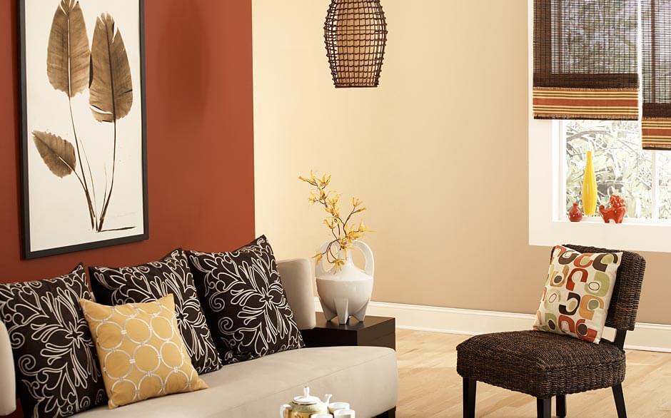 Gaya Terbaru 50 Kombinasi Warna Cat Ruang Tamu Coklat