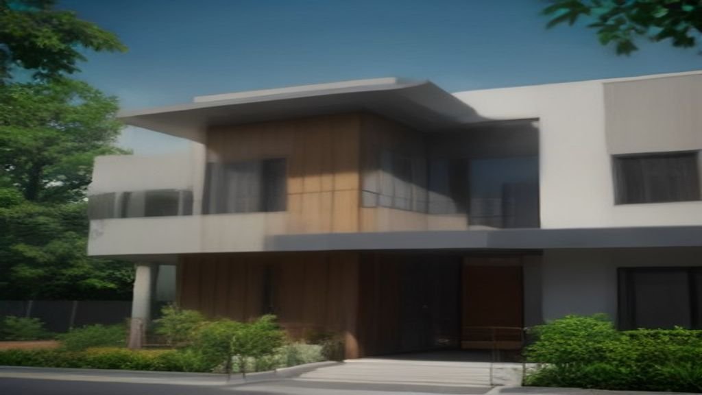 Ilustrasi proses bangun kost eksklusif modern dengan material berkualitas tinggi dan desain arsitektur mewah untuk in...