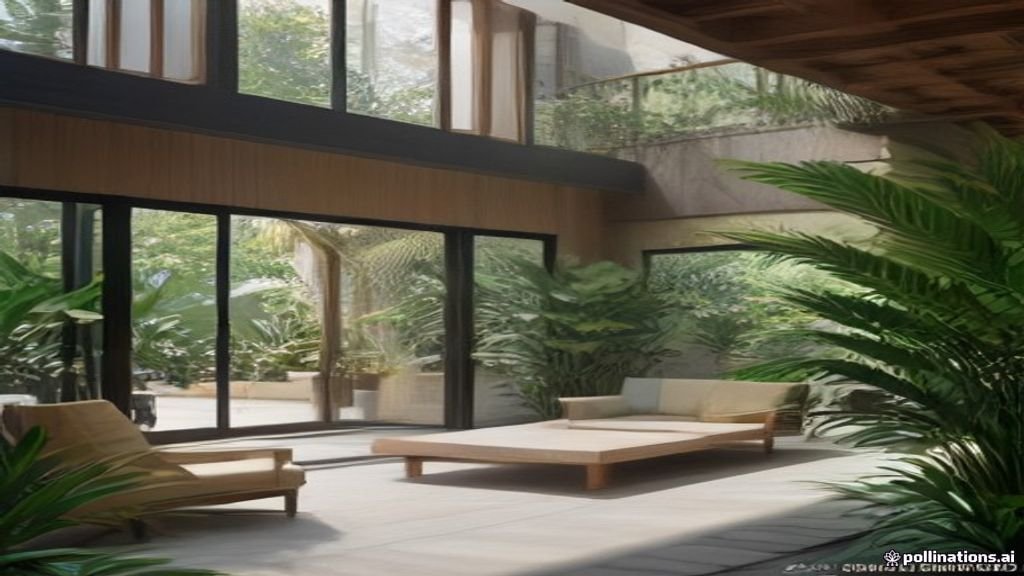 Desain rumah tropis modern dengan bukaan besar dan material alami yang sejuk untuk hunian nyaman.