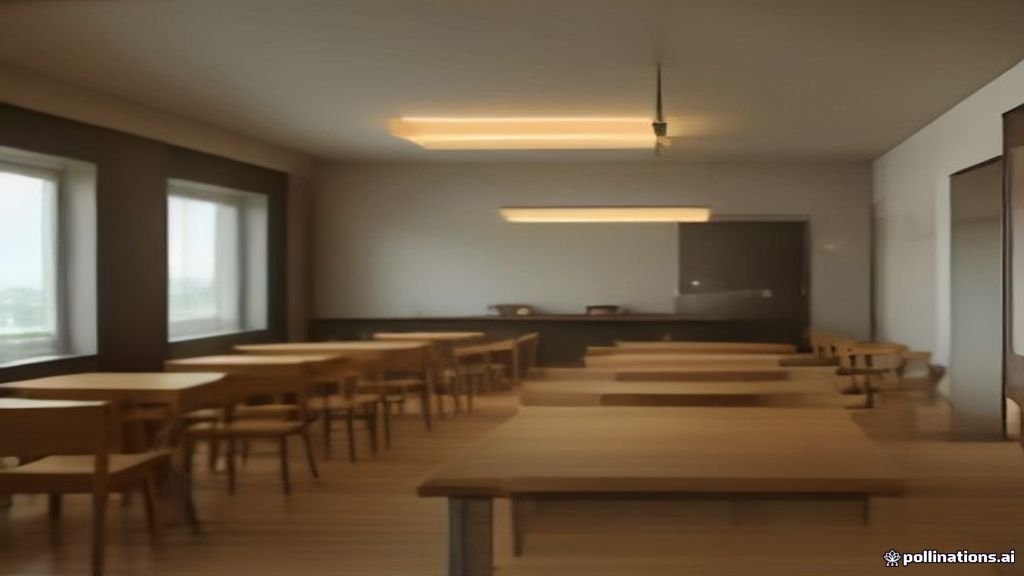 Desain interior restoran mewah dengan pencahayaan hangat dan tata letak meja yang nyaman.