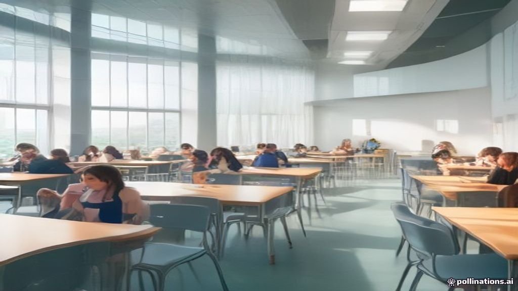 Desain sekolah modern dengan fasilitas belajar interaktif dan ruang terbuka hijau yang nyaman.